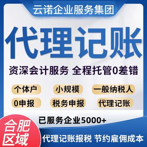 合肥代理记账报税一般纳税人小规模做账企业个体户0申报税务登记