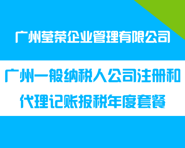 广州一般纳税人公司注册和代理记账报税年度套餐