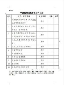 代理记账资格申请材料